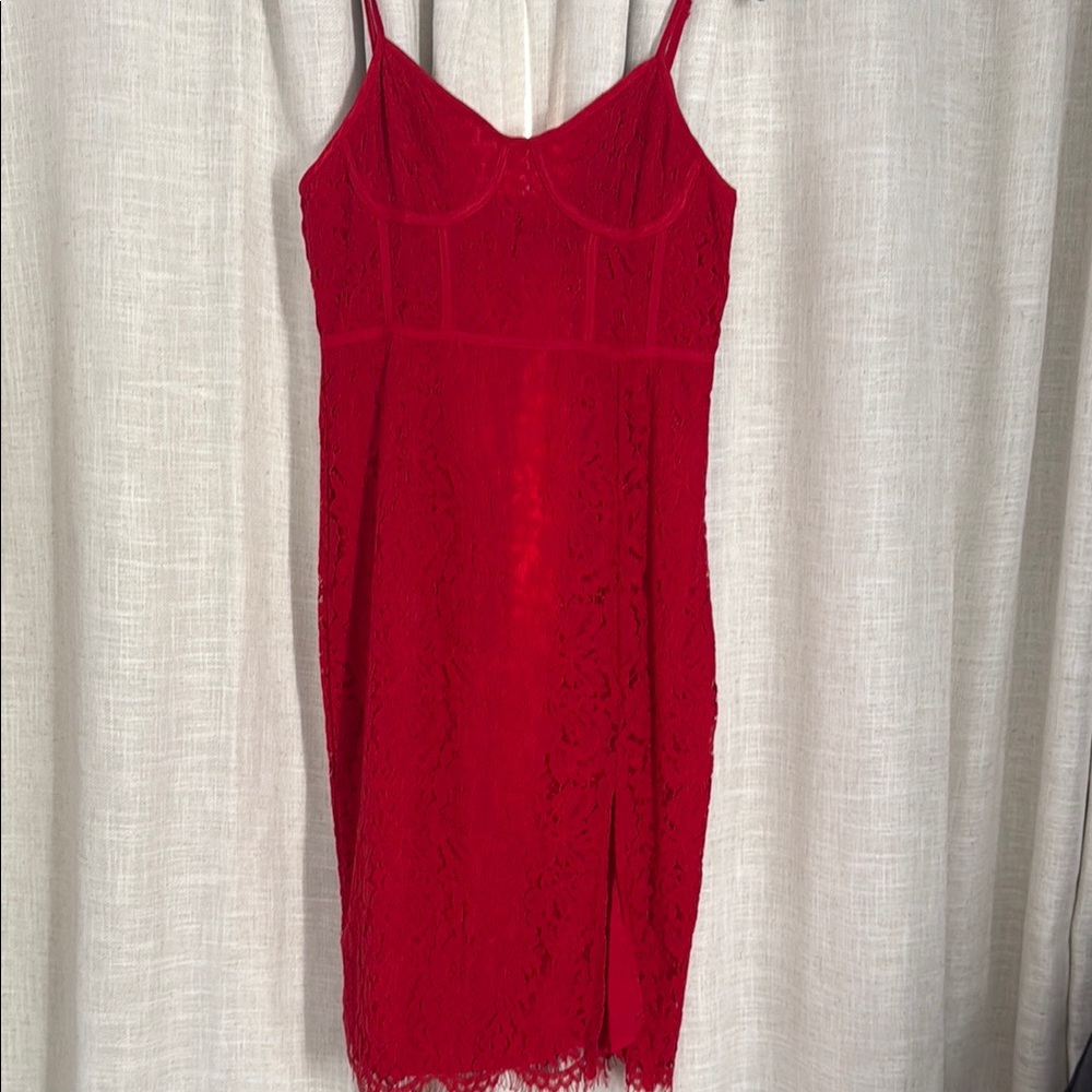 Red Lace Slip Dress